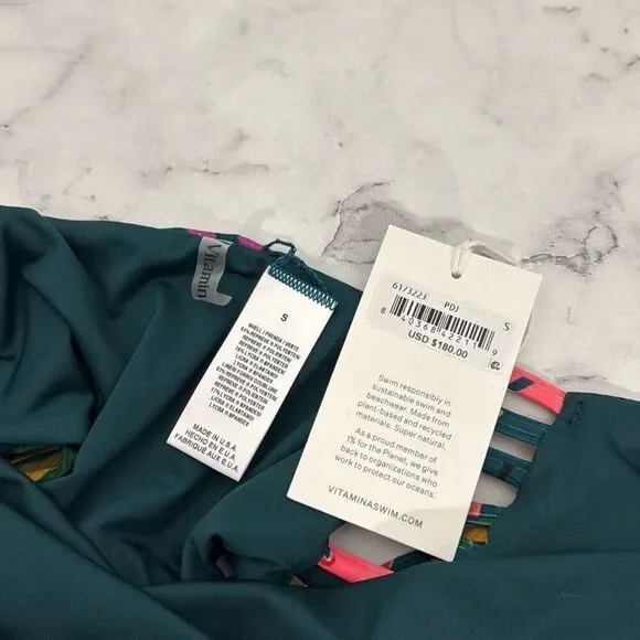 Vitamin A Bianca One Piece - Painted Jungle EcoRib BT S NWT - Picture 7 of 7